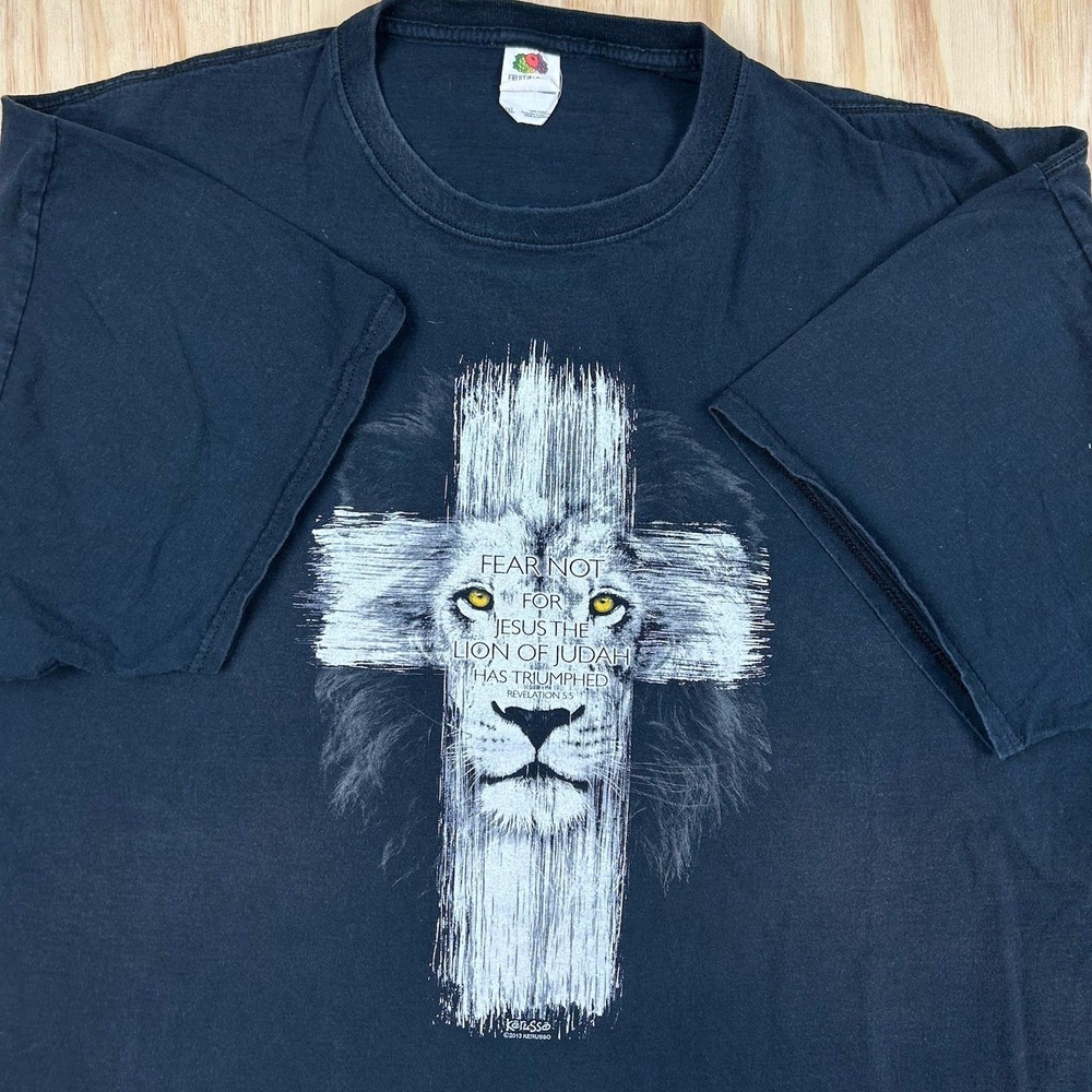 Christian‎ T-Shirt Men's 3XL Jesus Christ Lion of Judah Revelation 5:5 Kerusso